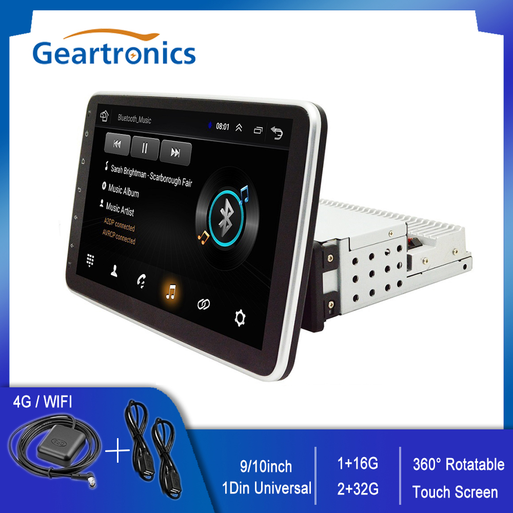 1Din Android Car Multimedia Player WiFi/4G 9/10inch Rotatable Touch Screen Car Auto Radio Real 2+32G Universal Car MP5 Player