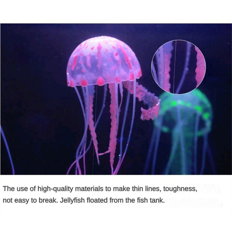 Artificial Swim Luminous Jellyfish Aquarium Decoration Fish Tank Underwater Live Plant Luminous Ornament Aquatic Landscape