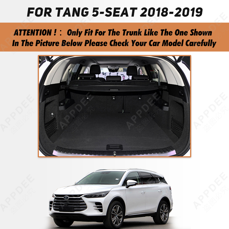 Auto Full Coverage Trunk Mat For BYD 5 /7-Seat Tang 2018 2019 Car Boot Cover Pad Cargo Liner Interior Protector Accessories af191
