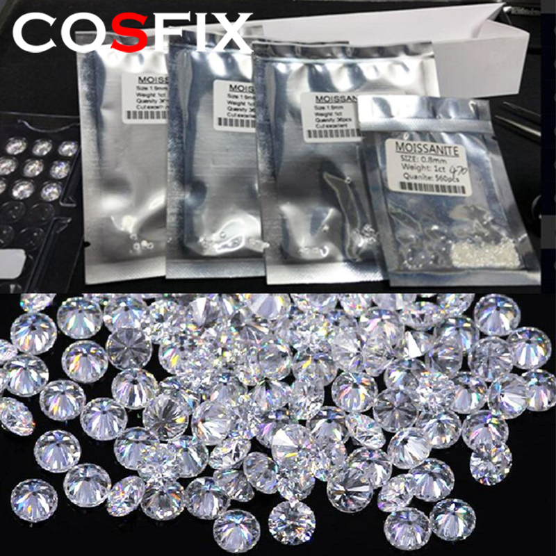Wholesale D Color 1ct Small Size Stones Loose Moissanite 0.7mm-3mm D Color Lab Grown Black Moissanite Diamonds Gemstones