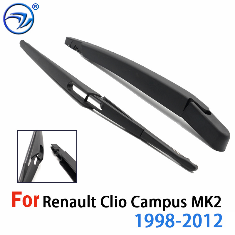Wiper 12" Rear Wiper Blade & Arm Set Kit For Renault Clio Campus MK 2 1998 99 00-12 Windshield Windscreen Rear Window (NOT MK3)
