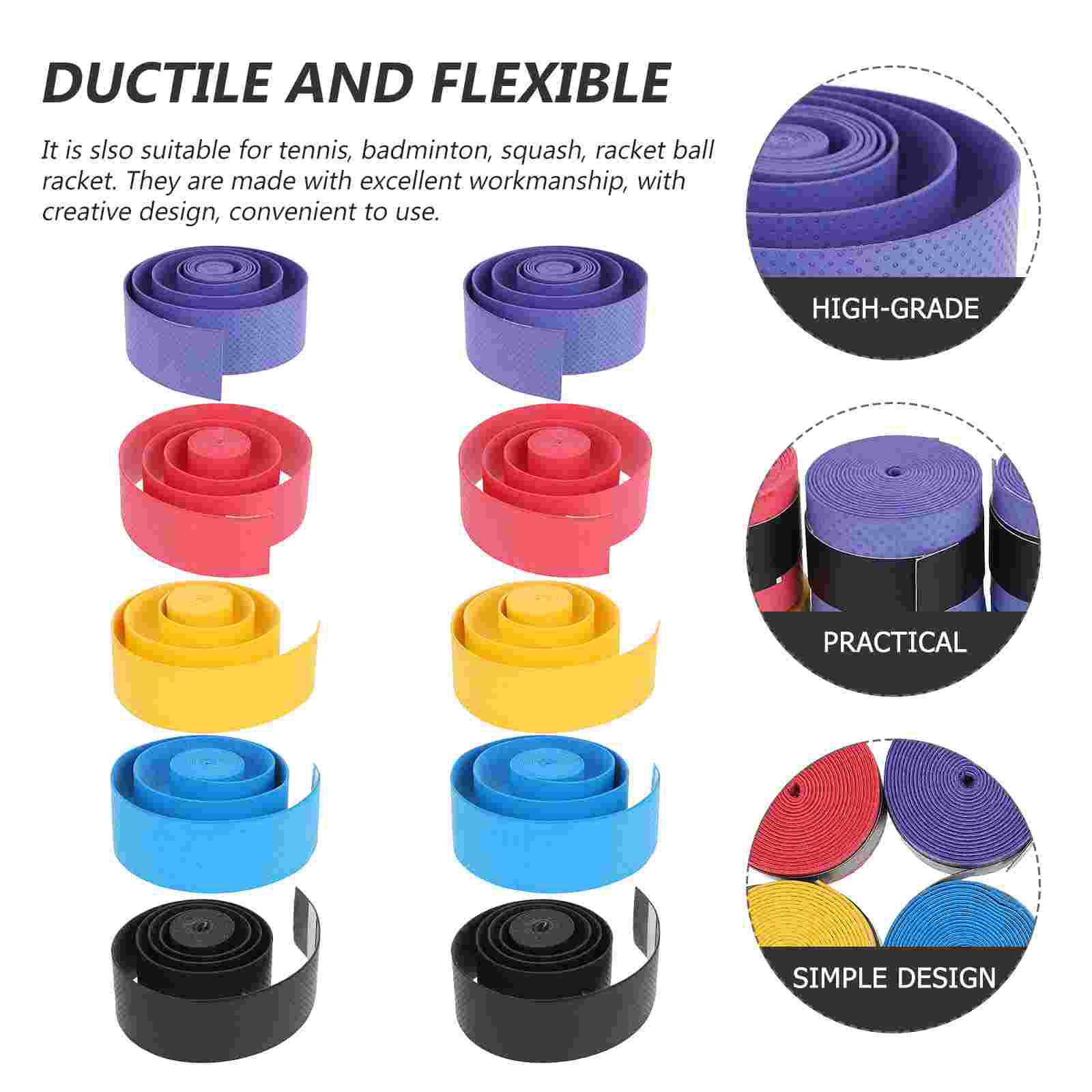 Stick Drumstick Tapes Drum Sweat-Absorbent Tapes Non-Slip ddmysmile Tennis Racket Sweat Bands Random Color 110X2.5Cm Smile