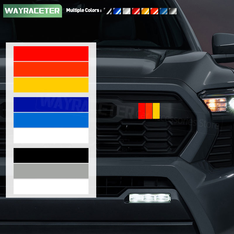 Tri-Color Stripes Sticker For Toyota 4Runner TRD Pro Off Road FJ Cruiser Land Tacoma Tundra Hilux RAV4 Lexus LX570 GX460 RX