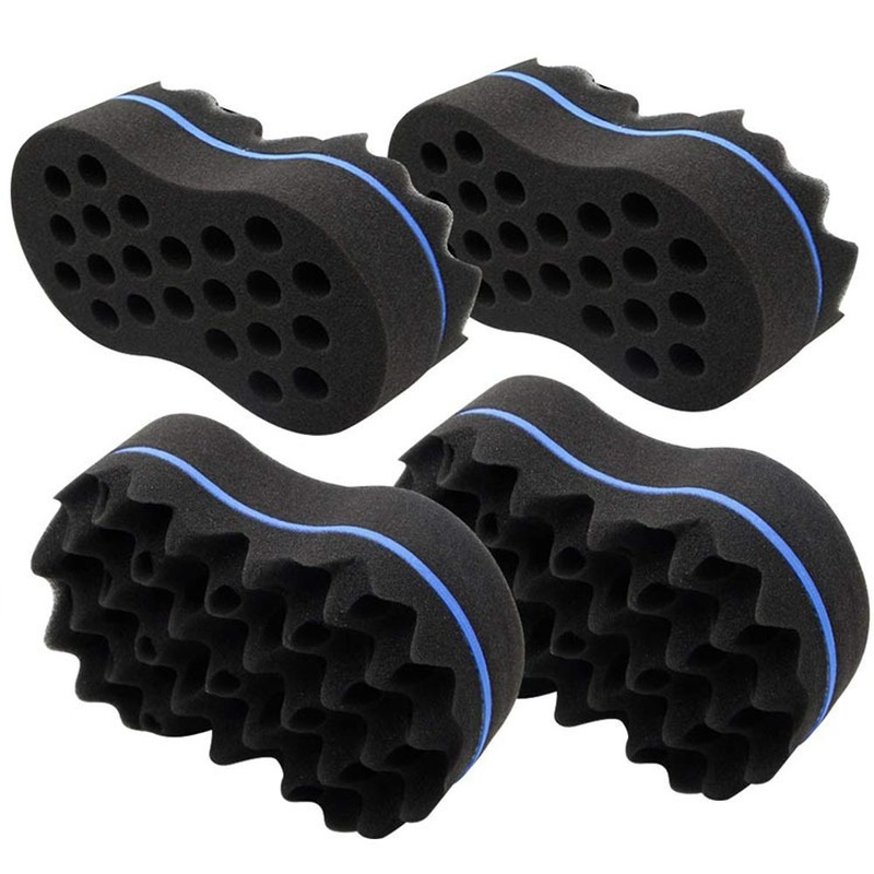 Double Sided Wave-shaped Sponge Brushes Multi-holes Side Braid Twist Hair Curl Wave Hair Sponge Brush Hair Styling Tools