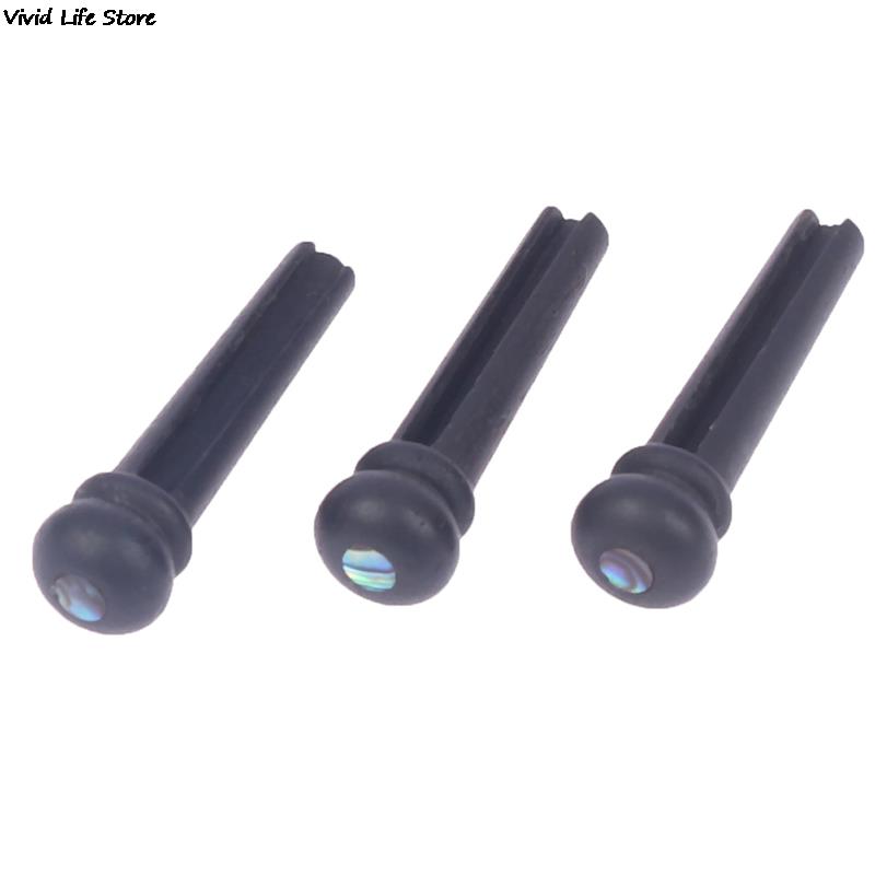 Folk Guitar Ebony 6Pcs String ddmysmile Cone Solid String Vertebra String Nail Guitar Bridge Pins Wooden Pegs Guitar Parts Accessories Smile