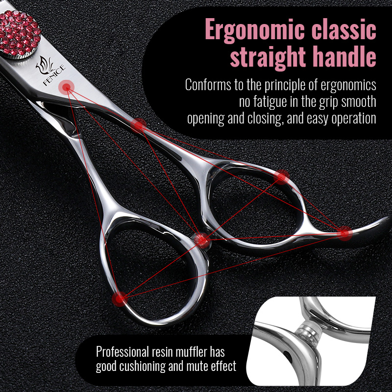 Fenice Professional 6/6.75/7/7.5 Inch Pet Scissors For Dog Grooming Straight&Thinner&Curved&Chunker Grooming Shears Tool Set