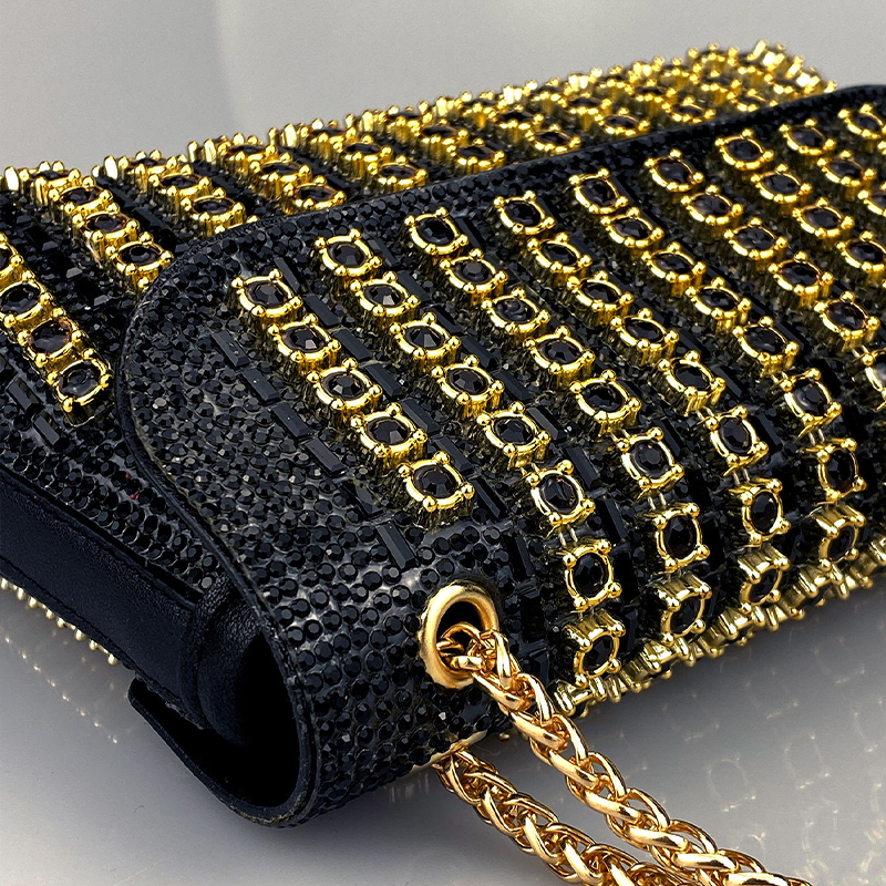 Bolso de hombro con diamantes de imitación para mujer, Cartera de diseñador de lujo, de alta calidad, 2024