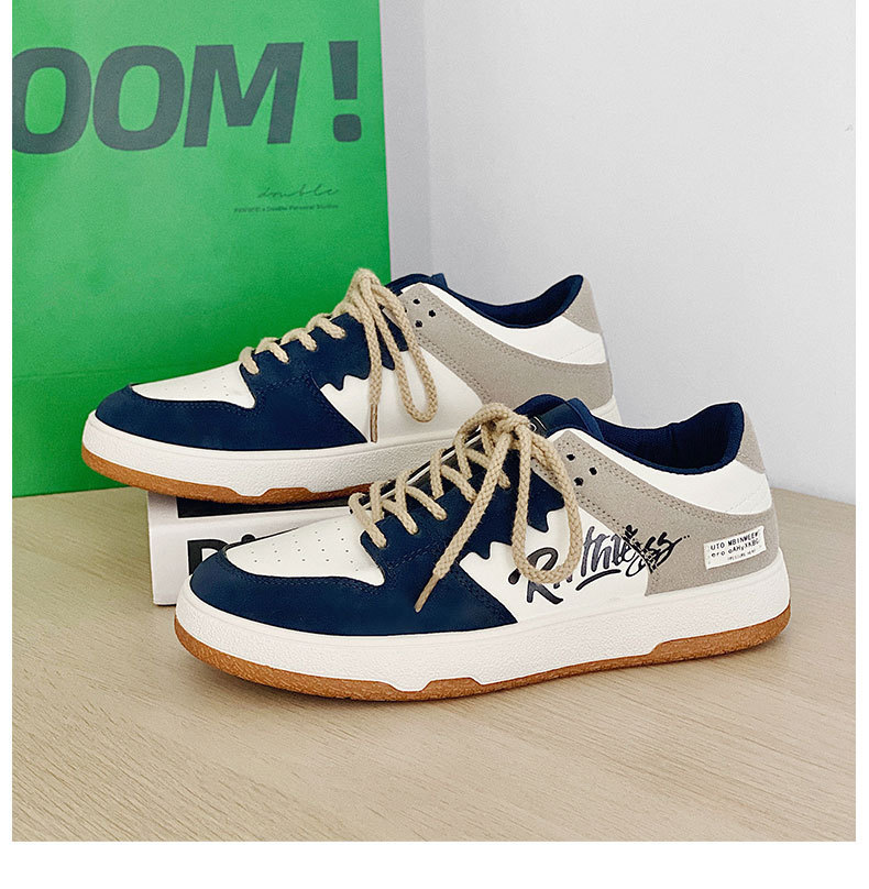 Men's Canvad Shoes New Design Board Shoes Trendy Versatile Fashion Athleisure Shoes Casual Style Blue Free shipping