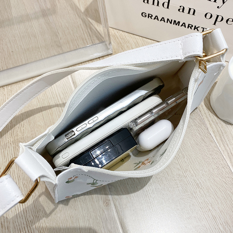 Summer Lace Floral ing Shoulder Bag for Women Soft PU Leather Underarm Bags Beach Travel Handbag Girls Small Tote Bag 17368 5 8661a