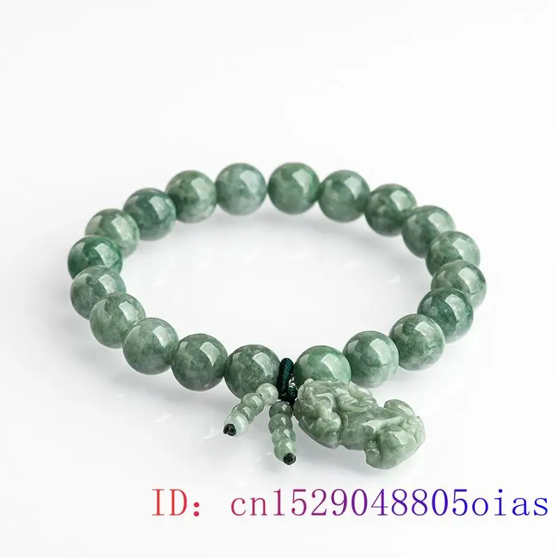 Burmese Jade Pixiu Bracelets Carved Bangles Talismans Jadeite Gemstones Women Real Green Bead Jewelry Amulets Designer Natural