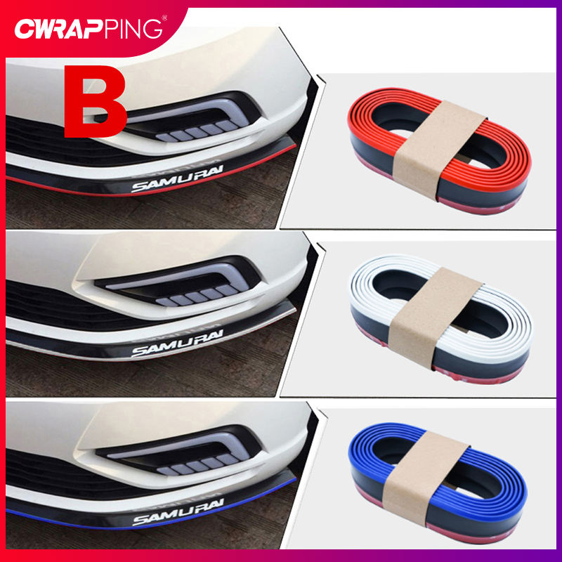 2.5m Car Front Bumper Lip Protector Black Anti Scratch Protector Rubber Splitter Chin Spoiler Side Skirt Rubber Body Kit Trim 908eb