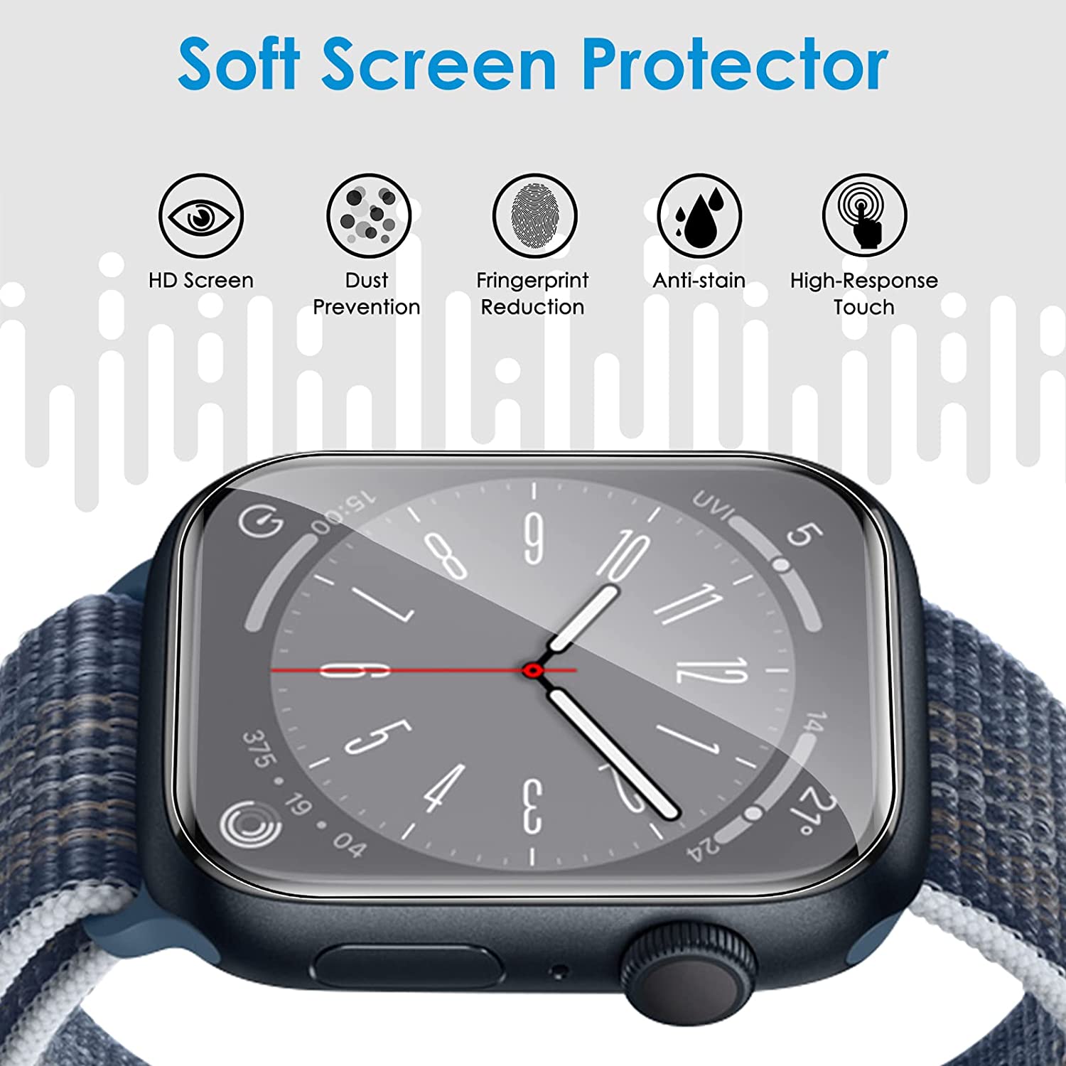Waterproof Screen Protector for Apple Watch Ultra 2 8 7 6 SE 5 4 3 38MM 40MM 44MM 42MM 41MM 45MM Tempered Glass for Iwatch 9