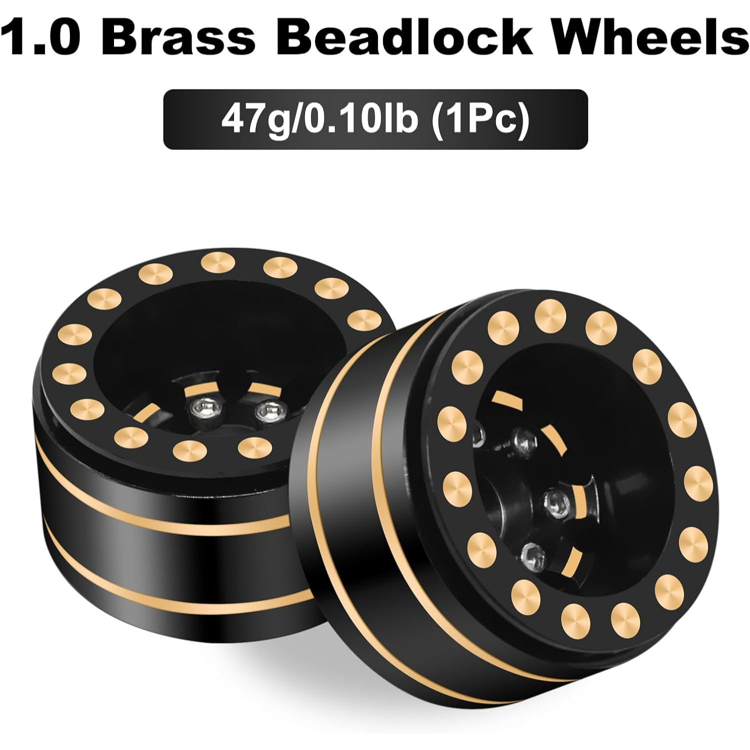 OGRC 1.0 RC Wheels Brass Negative Offset 7mm Wheels for SCX24 C10 JLU Deadbolt Gladiator Bronco 1/24 Crawler Car Upgrade- 47g/pc a28ce 5 8bc30