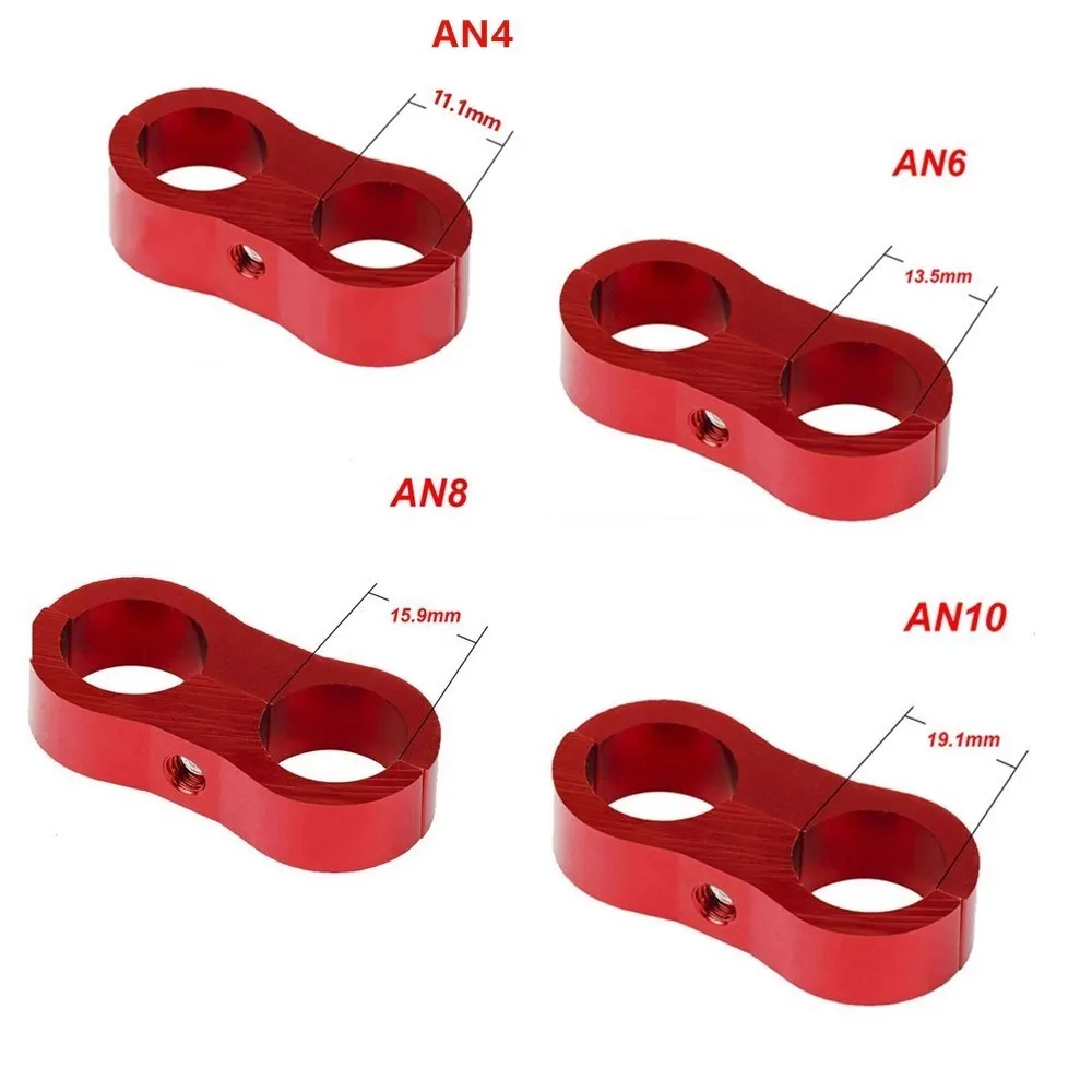Universal AN6 AN8 AN10 Billet Oil Fuel Water Hose Tube Seprator Divider Clamp aluminum line separator Kit