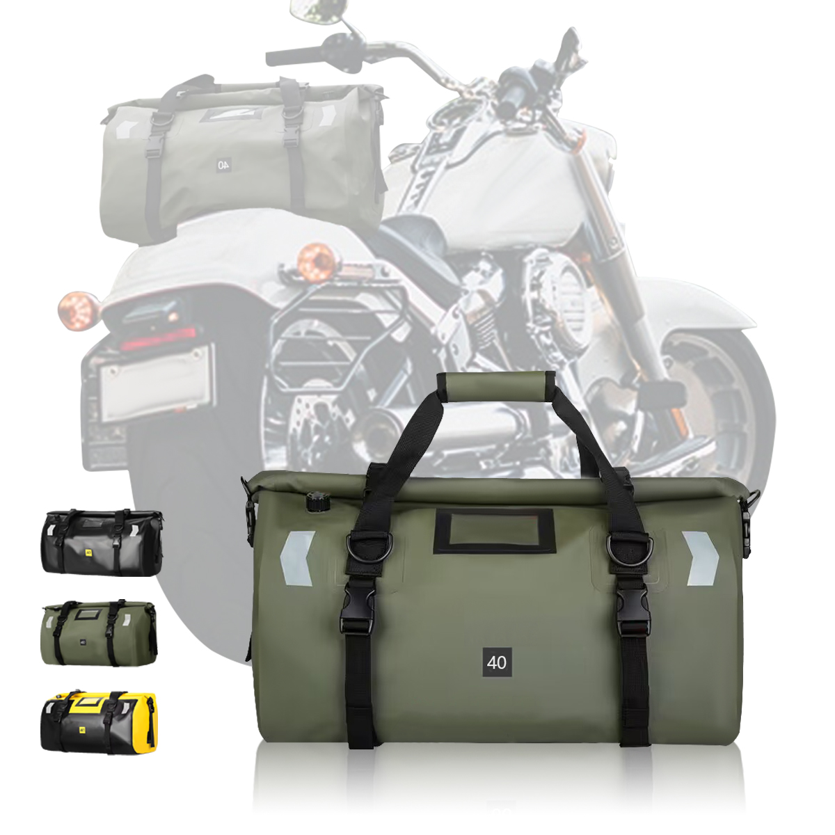 Universal Motorcycle Rear Seat Waterproof 40L /66L Motorbike Dry Duffel Bag for Travel,Motorcycling, Cycling,Hiking,Camping