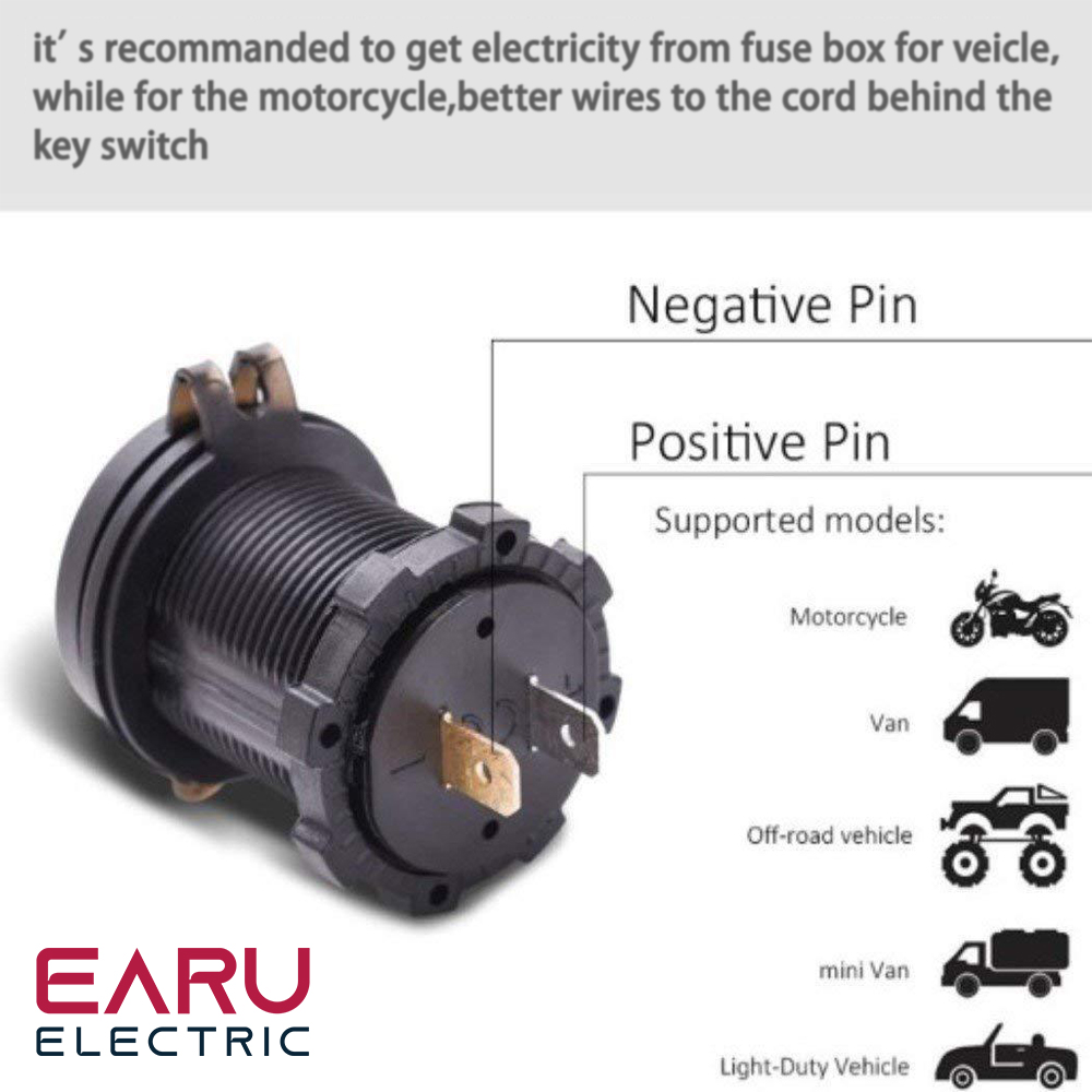 4.2A Charger Socket Power Outlet Adapter 5V Waterproof Dual USB Ports Fast Charge for Smartphone Car Boat Marine D5