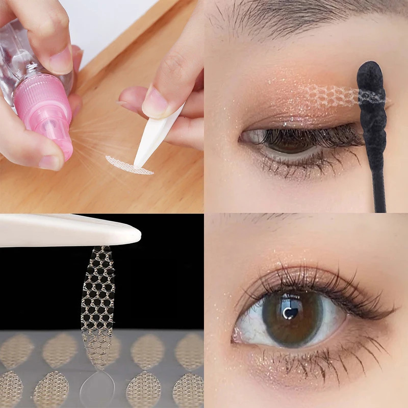 240pcs Invisible Double-fold Eyelid Sticker Natural Eye-Lift Mesh-Lace Transparent Invisible Self-adhesive Eyelid Tape Sticker 240621