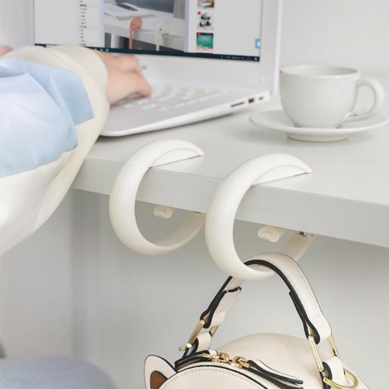 Portable ABS Bag Hook For Hanging Table Purse Bag Hooks Wall Hanger Holder Handbag Hanger Desk Side Holder Home Storage Tools