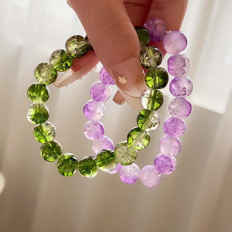 Glass Crystal Beads Strand Bracelets For Women Girls Multicolor Stone Beaded Charm Bracelet Handmade Wristband Jewelry Gifts 0415c 5 18086
