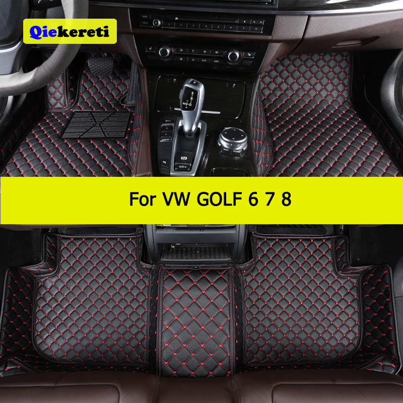 QIEKERETI Custom Car Floor Mats For VW GOLF 6 7 8 Auto Carpets Foot Coche Accessorie