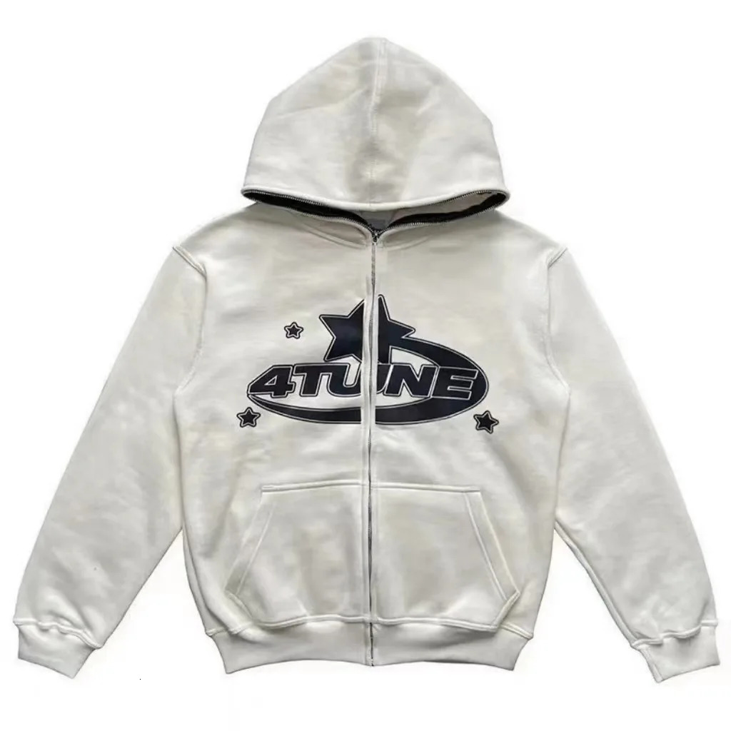 Zip Up Hoodies Gothic Men Women Print Sleeve Sweatshirt Punk Harajuku Y2K Loose Long Coat Streetwear 240619