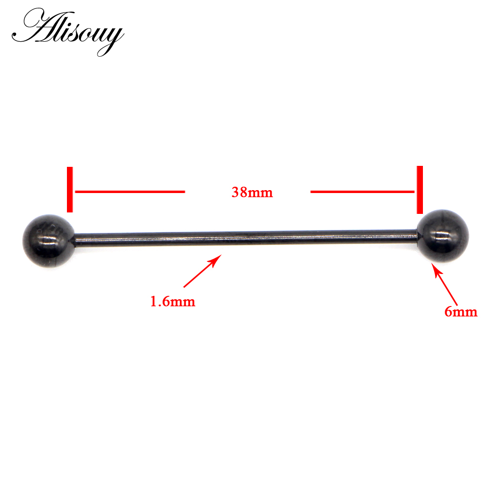 Alisouy PC G Unisex Tongue Ring Men Goth Punk screw Piercing Body Nose Lip Rings Ear Cartilage nail mm 5