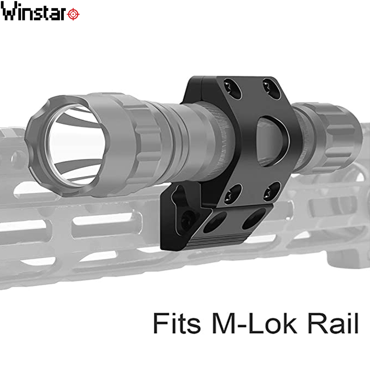 M-Lok Zaklamp Mount Laserlicht 45 Graden Ring Mount Jacht Tactische Zaklamp Accessoire Voor M-Lok Rail systemen