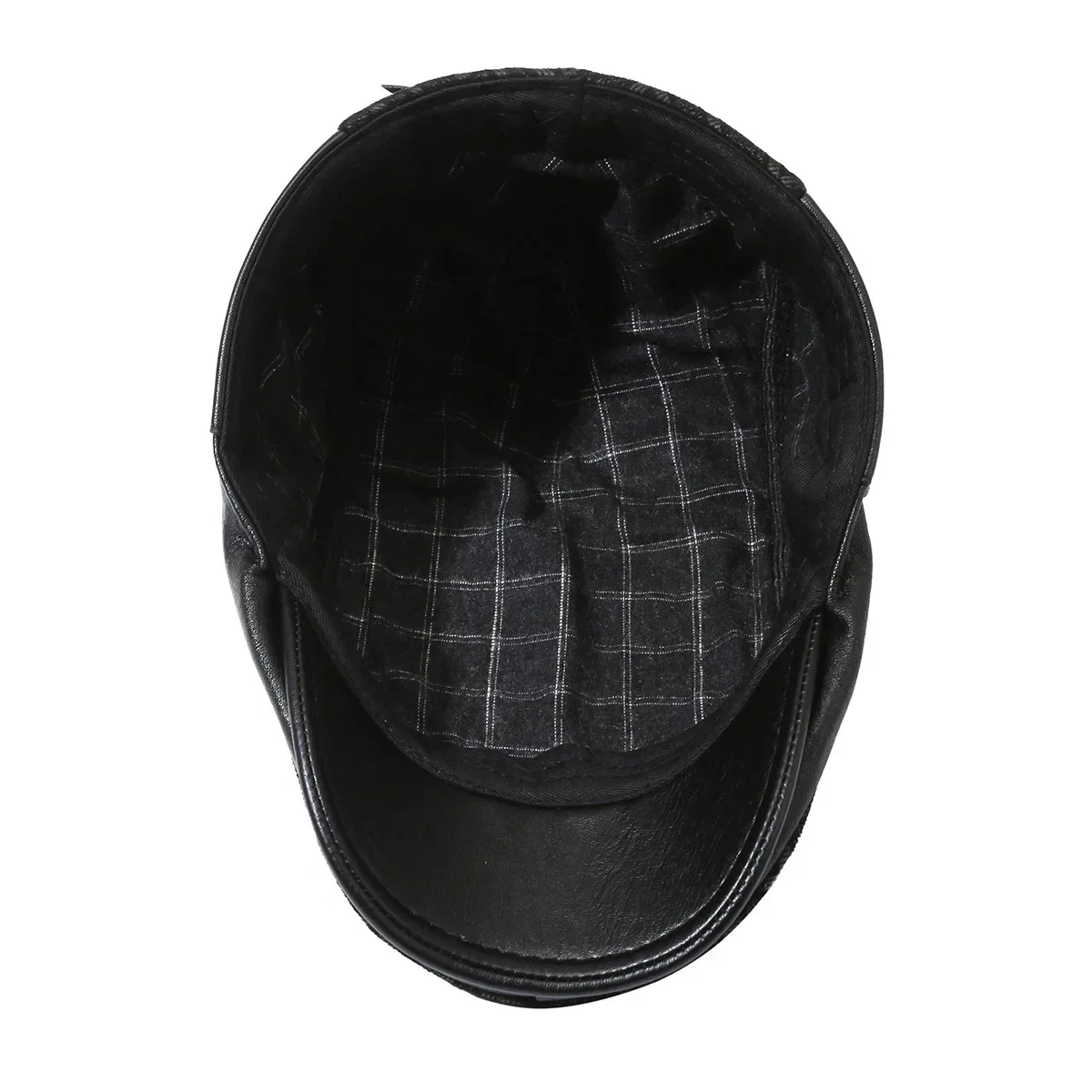 Top Level Faux Leather Newsboy Caps Men Thicken Warm Beret Homme Driving Hats Autumn Winter Flat Cap Vintage Boinas Cabbie Hat