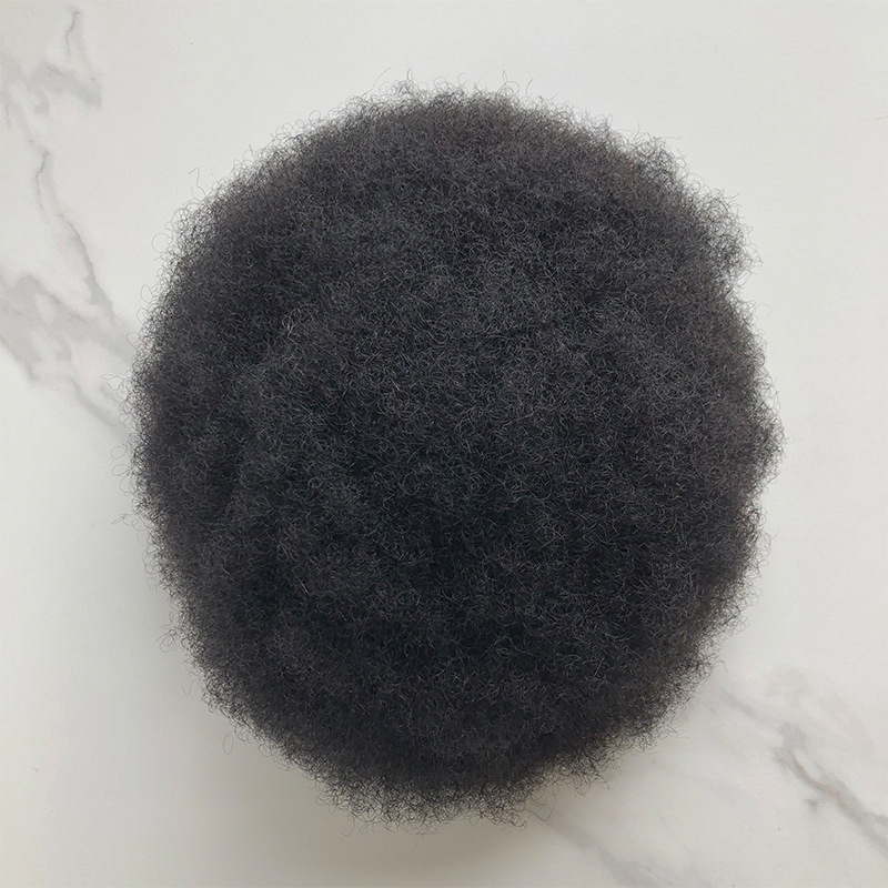 Men Real Hair Blocks Popular Handmade Products in Europe and America African Curly Men Hair Care Products High-density Hair Blocks