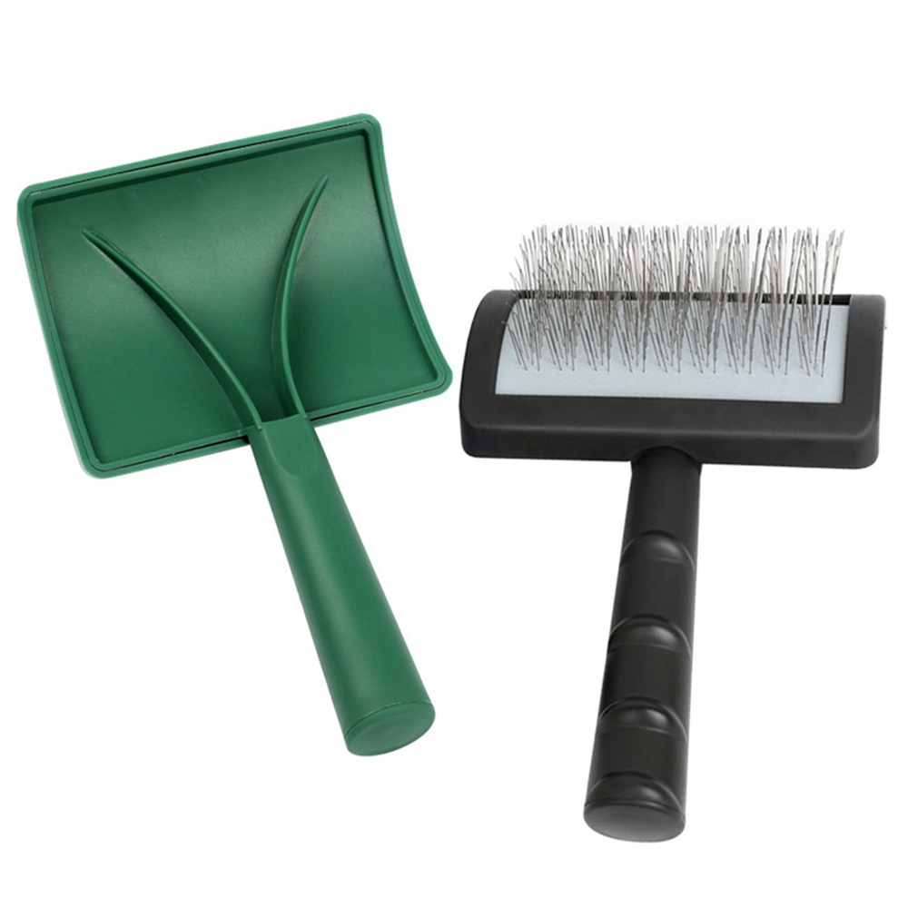 Pet Hair Removal Brush With 120° Angle Medium/Small Dog Cat Long Needle Sliding Brush Reusable Puppy Wire Comb Pet Hair Supplies