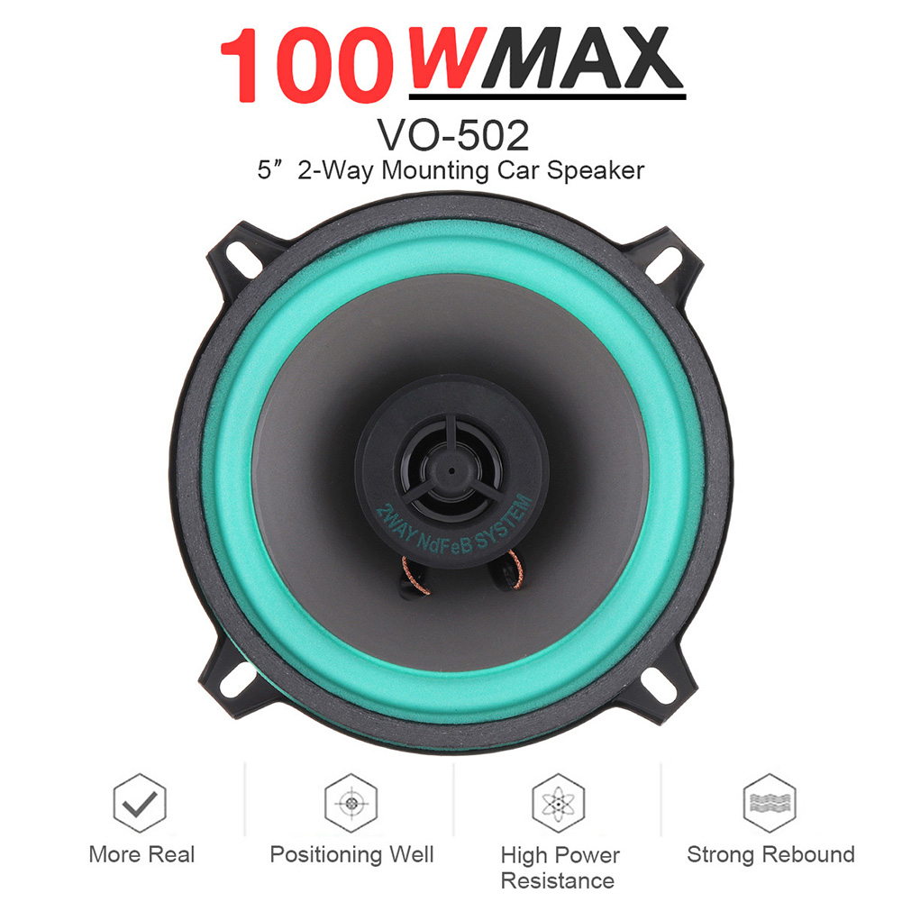 5 Inch 2 Way Full Frequency Car Stereo Speaker 12V Vehicle Audio Music Stereo Subwoofer Full Range Frequency Auto Audio