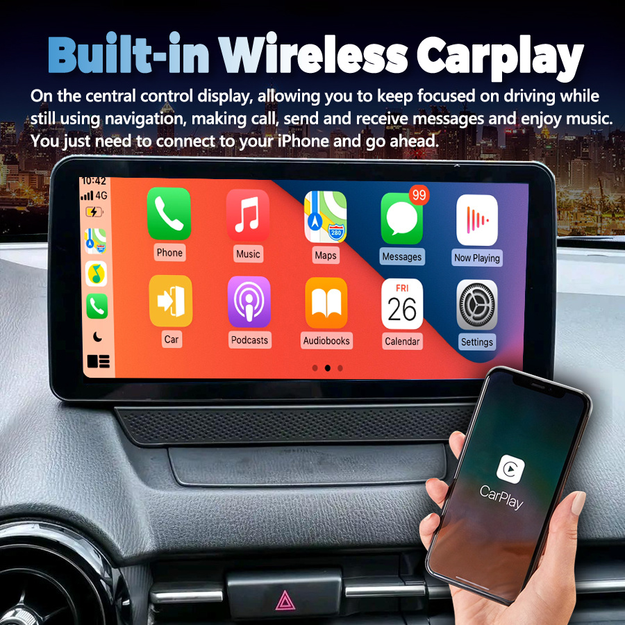 1920*720 Car Screen Multimedia Video Player Android 13 For Mazda CX3 2015 CX-3 Mazda 2 2014-2020 CarPlay Radio Autoradio 256GB