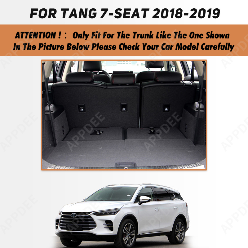 Auto Full Coverage Trunk Mat For BYD 5 /7-Seat Tang 2018 2019 Car Boot Cover Pad Cargo Liner Interior Protector Accessories af191
