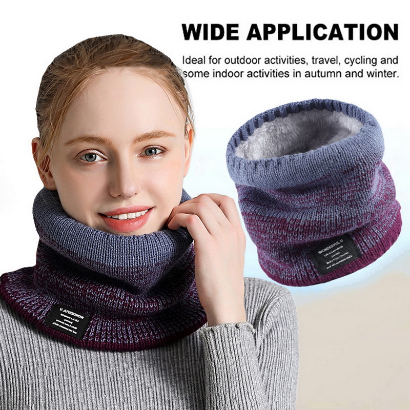 Winter for Men Fleece Ring Bandana Knitted Warm Solid Scarf Women Neck Warmer Thick Cashmere Hot Handkerchief Ski Mask