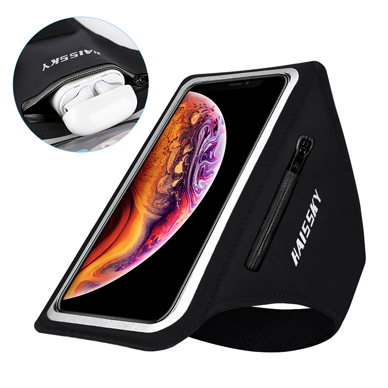 HAISSKY New Running Sports Armbands Bag For iPhone 11 12 Pro Max XR 7 8 Plus On Hand Phone Arm Band Pouch For AirPods Pro