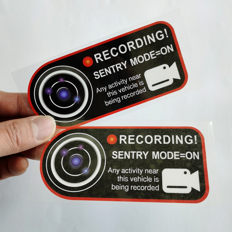 Static Car Stickers for Tesla Model 3 Model Y Model S Model X Sentry Mode Warning Stickers Electrostatic Stickers