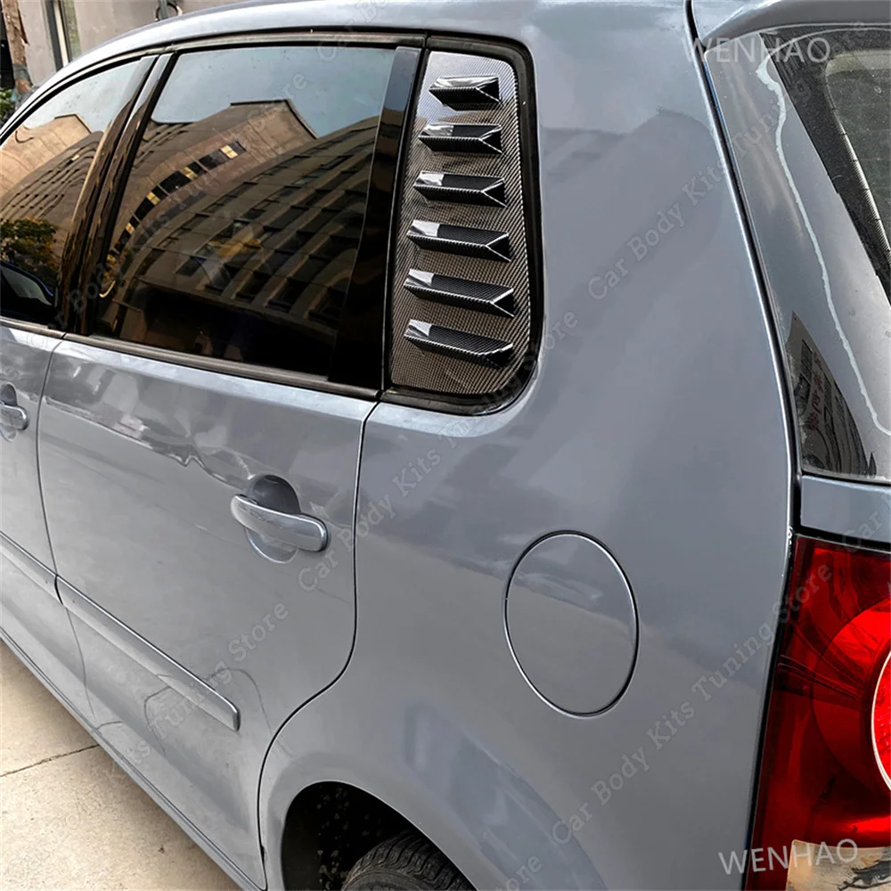 For Volkswagen Polo MK4 Side Window Spoiler Cover Trim Louver Rear Triangle Window Sunshade Polo 4 9N MPI FSI TDI 2001-2009