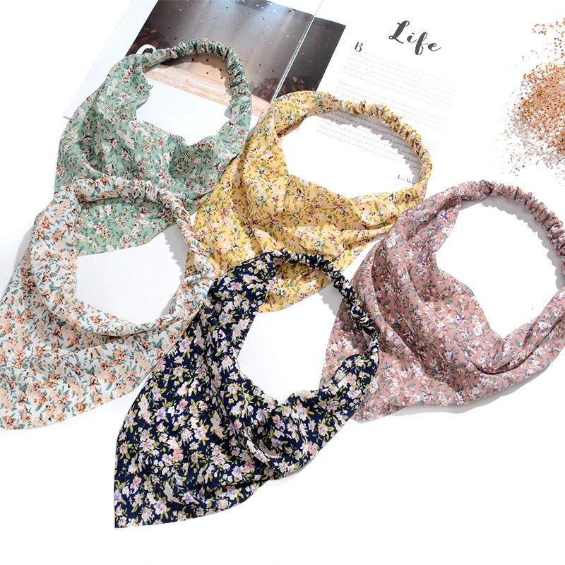 63 Style Bohemia Bandana For Women Elastic Hair Bands Triangle Headscarf Floral Print Head Wrap Scarf Accessories Headwear 240530