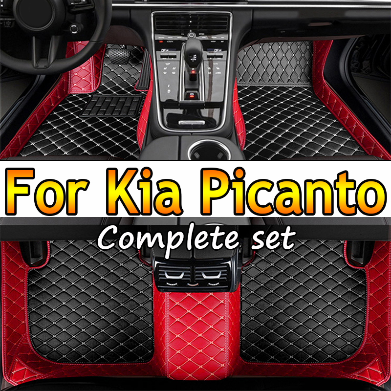 Leather Floor Mats For Kia Picanto Morning Grand Eko Taxi JA 2012~2017 5door Anti-dirty Mat Tapete Carro Car Accessories