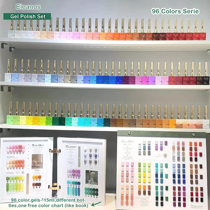 Eleanos Macaron Candy 96 Color Nail Gel Manicure Nail Salon Spring Summer 96pcs Gel Polish Set Soak Off UV LED Varnish Kit 15ml 240619
