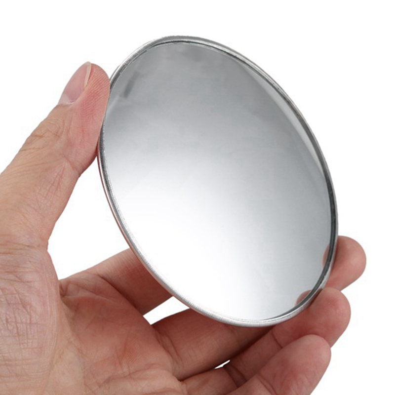 4X Silver Tone 3.7 Inch Dia Round Rear View Blind Spot Mirrors For Car