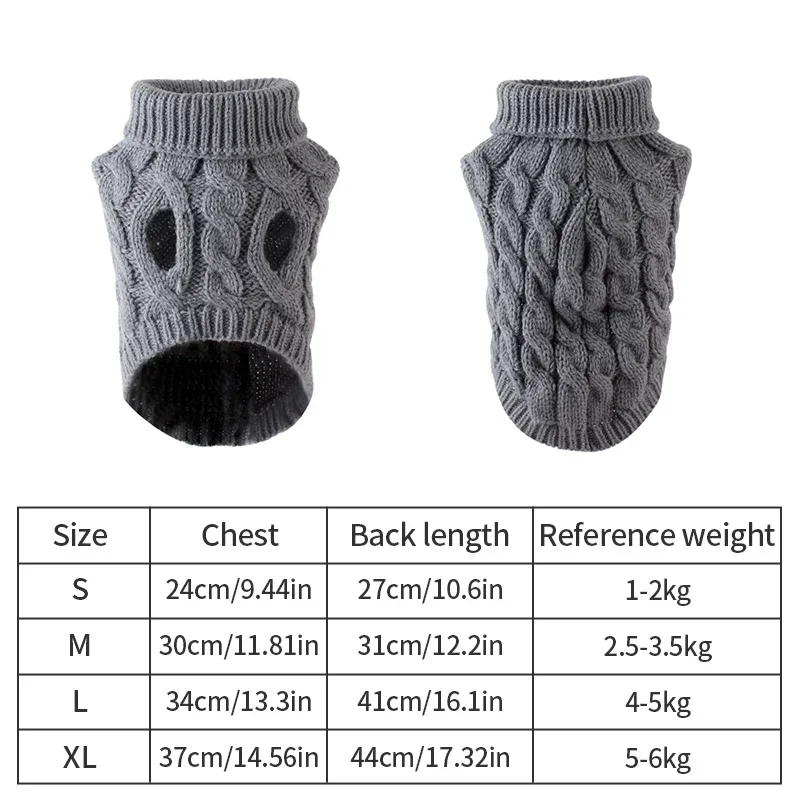 Winter Dog Sweaters Puppy Pet Knitted Soft Warm Clothes Costume Coat Vest Jacket for Small Medium Dogs Cat Accessories Perro
