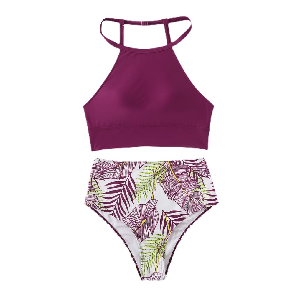 Floral Printed High Waist Bikini Sets Swimsuit For Women Sexy Back Cross Two Pieces Beachwear 2023 Bathing Suit Swimwear Female fa27f
