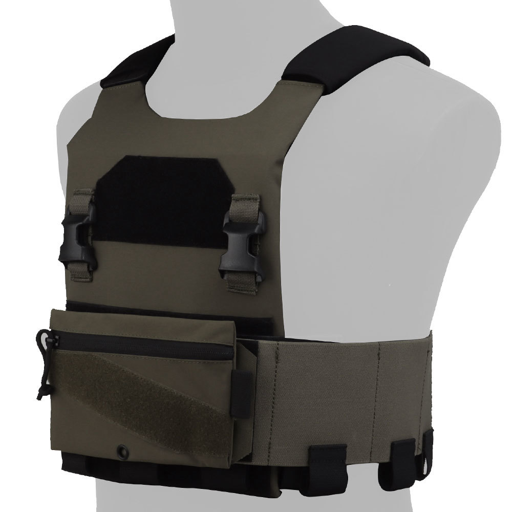 Tactical Vest Lightweight Plate Carrier Vest Set Elastic Cummerbund QASM Buckle Adjustable Shoulder Straps Hunting Vest