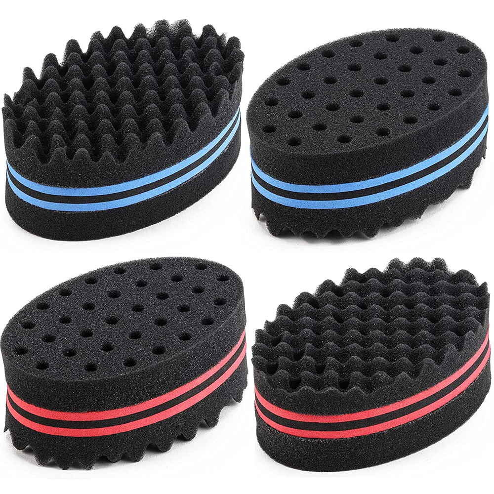 1pcs Oval Double Sides Hair Twist Sponge Brush For Natural Magic Barber Dreads Locking Twist Afro Curl Wave Hair Brush Sponge