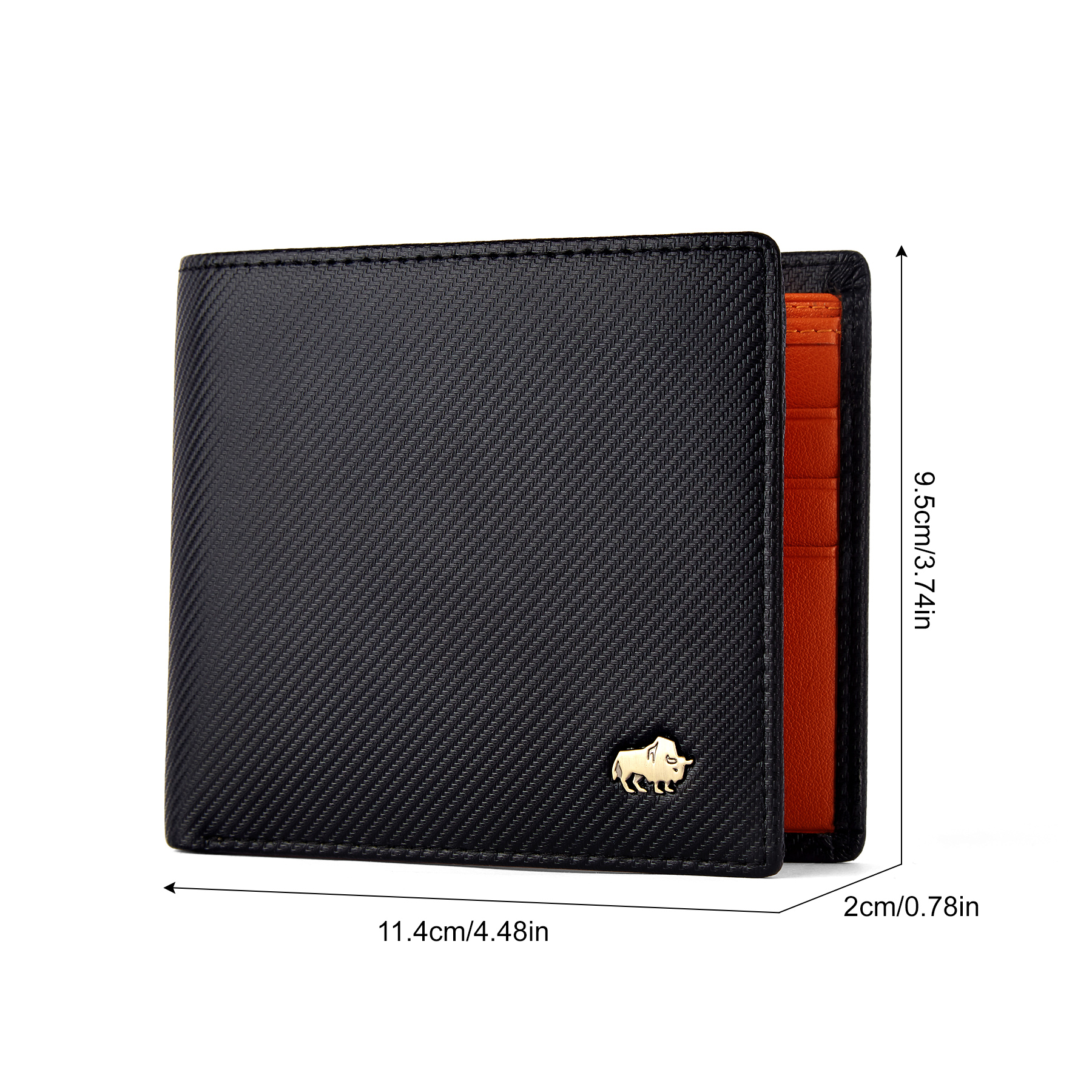 2024 Men's Carbon Fiber Short Wallet Luxury Designer RFID Blocking Card Holder Coins Pocket Purse Gift Boyfriend Husband Father
