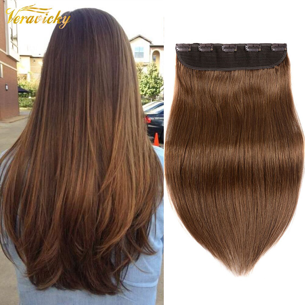 18 to 24 inches 150G 200G Clip In One Piece Human Hair Extensions 100% Real Natural Brown European Remy Hair Clip ins 5 clips