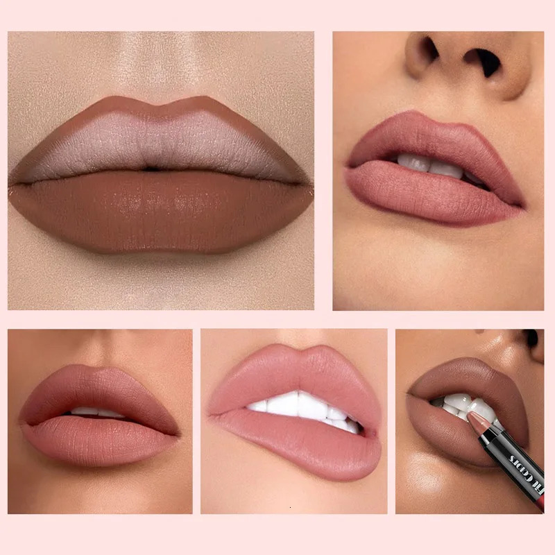 Matte Brown Lip Liner Pencil Lip Outline Contouring Lasting Waterproof Lipstick Crayon Pigments Moisturizing Lip Balm Cosmetics 240713
