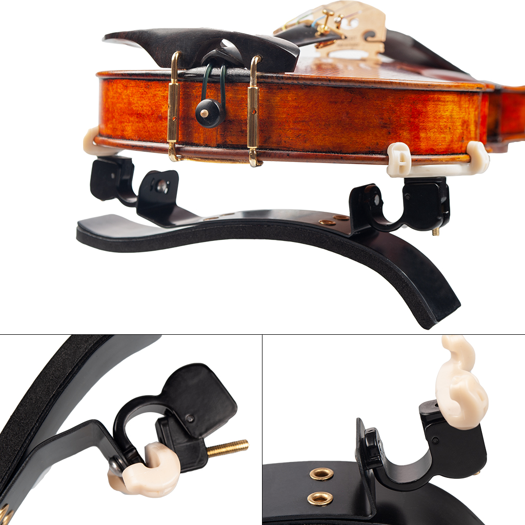 Violin Shoulder Rest for 4/4-1/8 size with Collapsible Height Adjustable Feet Comfortable Foam Pad Maple/Titanium Alloy