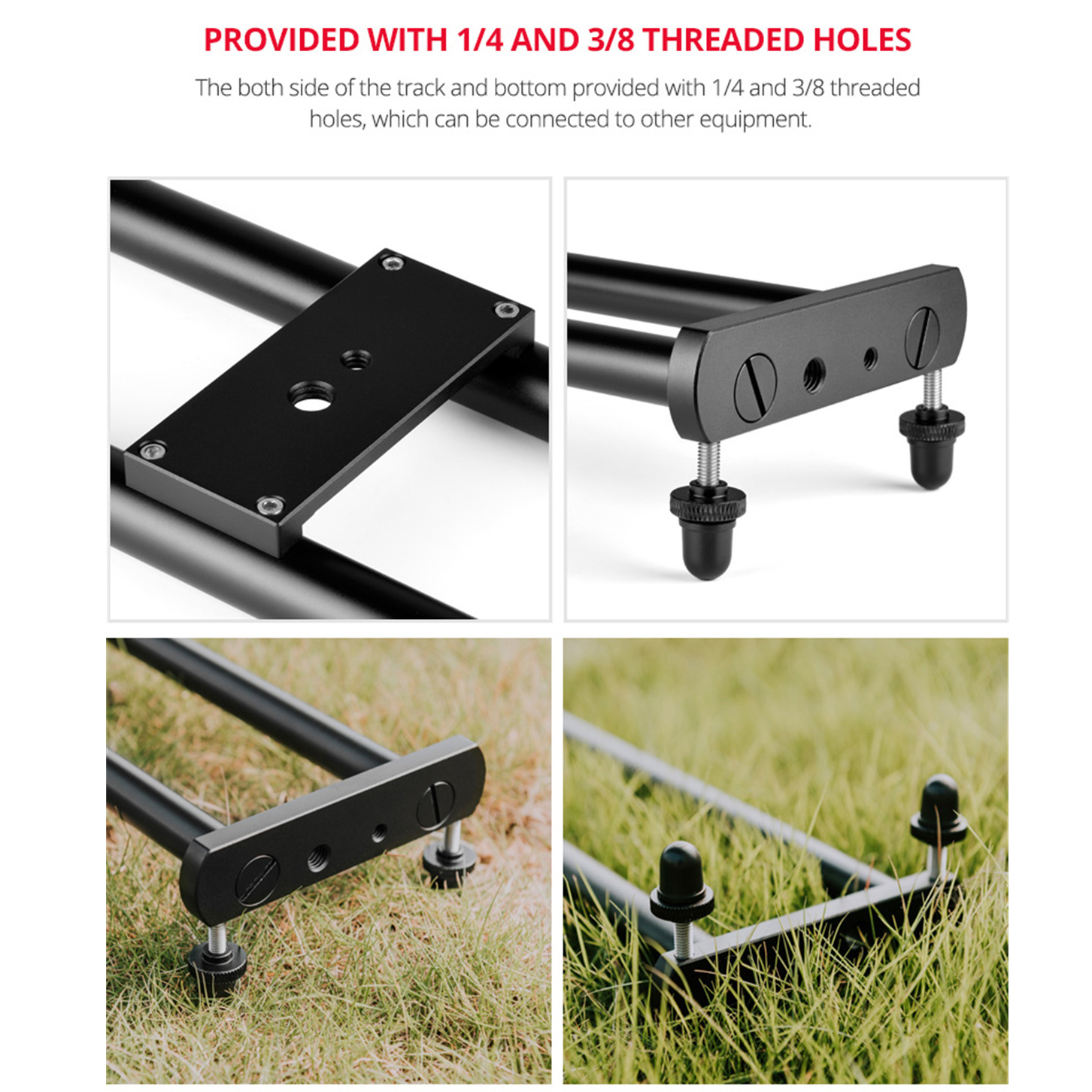 YELANGU Dolly Rail Video Stabilizer Double-Track Rail Design DSLR Camera Video Slider for L5I L4